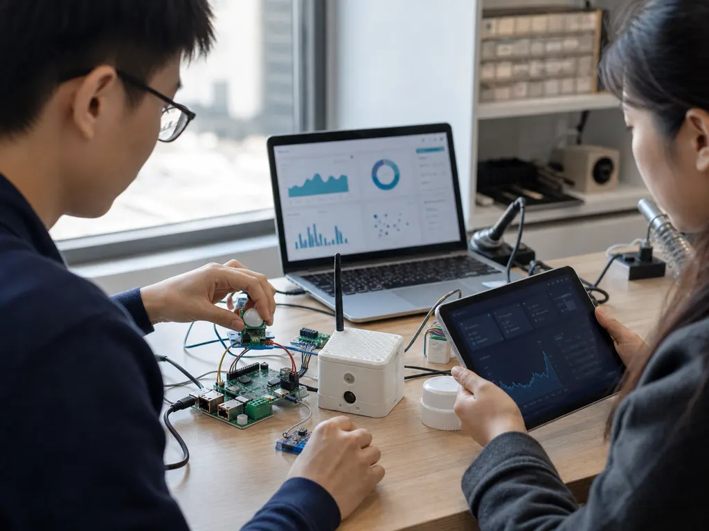 Researchers developing a connected sensor and system prototype